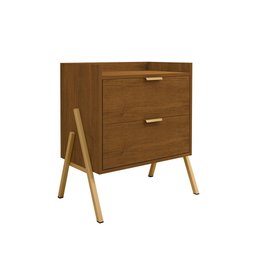 Mesa de Cabeceira Retrô com 2 Gavetas Asher 45cm - 6