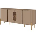 Ver imagem 6 de Aparador Buffet para Sala de Jantar 4 Portas 180cm Orgânico Industrial Bessa B02 Fendi Carvalho -