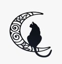 Ver imagem 1 de Gato na Lua:preto