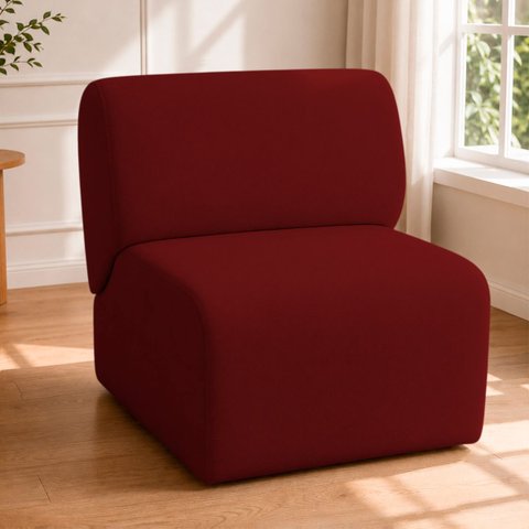 Poltrona Decorativa Zoe Orgânica para Sala Recepção Hall Moderna Minimalista Luxo Suede