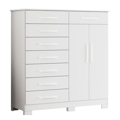 Cômoda Verona 08 Gavetas Branco - Móveis Albatroz