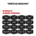 Ver imagem 3 de Porta Temperos/Condimentos kit 10 potes acrílico c/ Tampa Dosadora + Suporte +  Adesivos