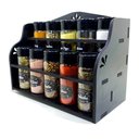 Ver imagem 1 de Porta Temperos/Condimentos kit 10 potes acrílico c/ Tampa Dosadora + Suporte +  Adesivos