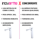 Ver imagem 2 de Torneira Monocomando Cromada Quadrada Banheiro Lavabo Bica Alta Luxo Inovartte In01