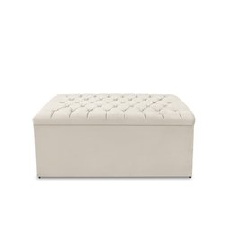 Kit Cabeceira e Calçadeira Baú Dubai Queen 160 Cm - Veludo Bege Claro - 3
