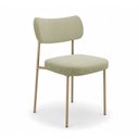 Ver imagem 2 de Kit 6 Cadeiras Sala de Jantar Lisa Pés Champanhe Linho Bege m² - Monari Design