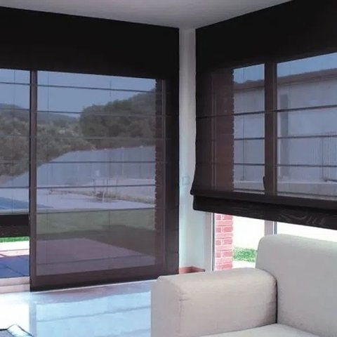 Persiana Romana Tela Solar 3% Preta - Requinte Screen 3% 2,42m até 2,67m 1,9m até 2,19m