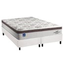 Ver imagem 1 de Cama Box Queen: Colchão Molas Ensacadas Plumatex Personalle + Base Crc Courano White (158x198)