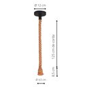 Ver imagem 2 de Kit 3 Luminárias Pendente Corda Sisal Rústica + 3 Lâmpadas tamanho:ST64