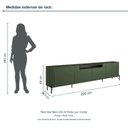 Ver imagem 3 de Rack New Bend 220 cm Porta Lisa Incolar Musgo com Pé Preto