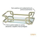 Ver imagem 2 de Bandeja Decorativa Ferro Piatina com Espelho 10x20 Lavabo:champanhe