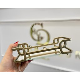 Bandeja Decorativa Ferro Piatina com Espelho 10x20 Lavabo:Champanhe - 4