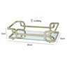 Bandeja Decorativa Ferro Piatina com Espelho 10x20 Lavabo:Champanhe - 3