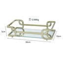 Ver imagem 3 de Bandeja Decorativa Ferro Piatina com Espelho 10x20 Lavabo:champanhe