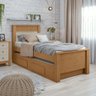Cama Solteiro Ambiente Athenas com Auxiliar Amêndoa Clean Off White Flex - Lopas - 1