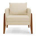 Ver imagem 7 de Kit 02 Poltronas Lana Linho Bege A19 Base De Madeira