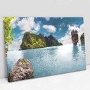 Ver imagem 1 de Quadro Decorativo em Canvas Ilha TaColado Moldura Madeira 60 x 40cm
