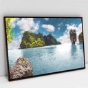 Ver imagem 2 de Quadro Decorativo em Canvas Ilha TaColado Moldura Madeira 60 x 40cm