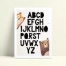 Quadro mdf menina menino alfabeto urso animal - 1