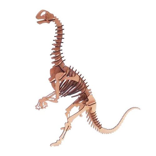 Quebra Cabeça 3D mdf Mini Dinossauro Velociraptor - Genitori Laser