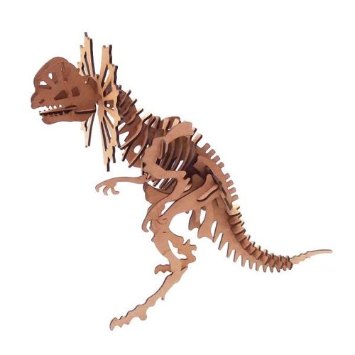 Quebra Cabeça 3D mdf Mini Dinossauro Velociraptor - Genitori Laser