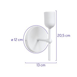 Arandela Parede Cabeceira Quarto e Lavabo Branco Fosco - 4