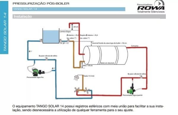 Kit Pressurizadores Misturadores Água Tango Solar 14 Rowa - 2