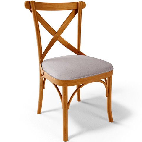 Cadeira Para Sala de Jantar e Estar Living Estofada Ávila L02 Linho Bege - Lyam Lyam Decor