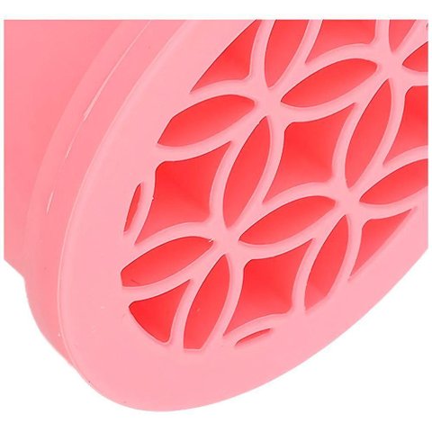 Limpador e Organizador de Pincéis Rosa com Base de Silicone Retrátil para Secagem