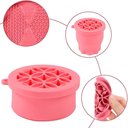 Ver imagem 3 de Limpador e Organizador de Pincéis Rosa com Base de Silicone Retrátil para Secagem