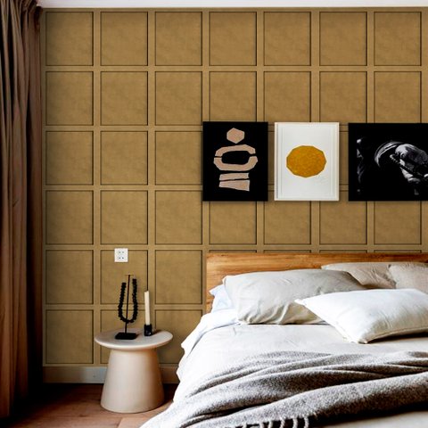Papel de Parede Madeira Ripada Boiserie Soft - Várias Cores - Taupe