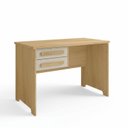 Ver imagem 2 de Mesa de Escritório com 2 Gavetas 1 com Chave Tampo em MDP de 25 mm Alemanha Marrom/Cinamomo/Off White
