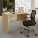Ver imagem 1 de Mesa de Escritório com 2 Gavetas 1 com Chave Tampo em MDP de 25 mm Alemanha Marrom/Cinamomo/Off White