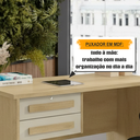 Ver imagem 5 de Mesa de Escritório com 2 Gavetas 1 com Chave Tampo em MDP de 25 mm Alemanha Marrom/Cinamomo/Off White