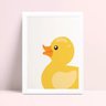 Quadro mdf menina menino animal patinho amarelo - 1