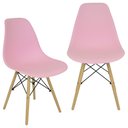 Ver imagem 2 de Kit 2 Cadeiras Charles Eames Eiffel Wood Design - Rosa