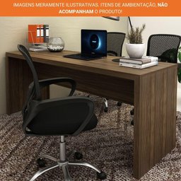 Escrivaninha Mesa para Escritório e Home Office 180cm Me4185 Tecnomobili Nogal - 7 Escrivaninha Mesa para Escritório e Home Office 180cm Me4185 Tecnomobili Nogal - 7