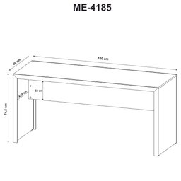 Escrivaninha Mesa para Escritório e Home Office 180cm Me4185 Tecnomobili Nogal - 3 Escrivaninha Mesa para Escritório e Home Office 180cm Me4185 Tecnomobili Nogal - 3