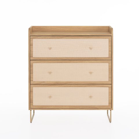 Cômoda Lys 3 Gavetas 80 cm X 45 cm Tauari - Telinha Rattan