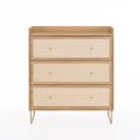 Ver imagem 5 de Cômoda Lys 3 Gavetas 100% MDF Pés de Metal 80 cm X 45 cm Tauari - Telinha Rattan