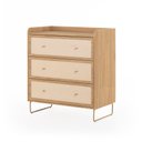 Ver imagem 6 de Cômoda Lys 3 Gavetas 100% MDF Pés de Metal 80 cm X 45 cm Tauari - Telinha Rattan