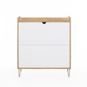 Ver imagem 2 de Cômoda Lys 3 Gavetas 100% MDF Pés de Metal 80 cm X 45 cm Tauari - Telinha Rattan