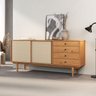 Buffet Aparador Sala Madeira Retrô 4 Gavetas Freijó Simona Idimex - 2