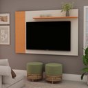 Ver imagem 1 de Painel Florida para TV até 50" 1 Prateleira Cinamomo/Branco