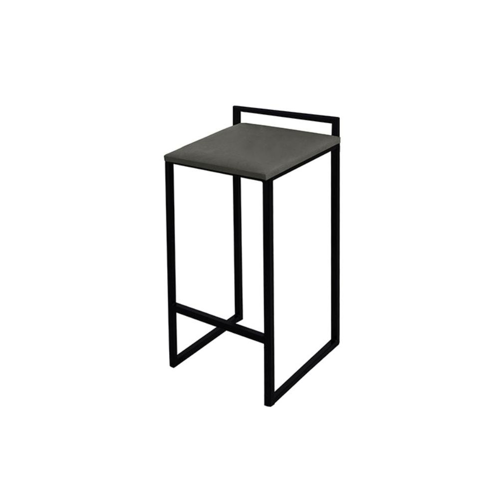 Banqueta Alta Chiara Suede Cinza Com Encosto P s De Ferro Preto Beb zin Banqueta Alta Chiara Suede Cinza Com Encosto P s De Ferro Preto Beb zin