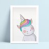 Quadro Quadro Decoração Infantil desenho unicórnio colorido - 1