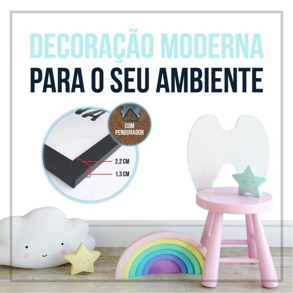 Quadro Infantil Bebê Desenho Unicórnio Colorido