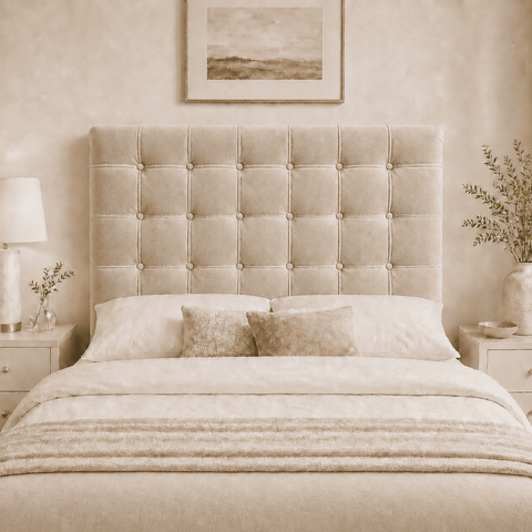 Cabeceira Ana Estofada Veludo p/ Cama Box Casal 140cm Quarto