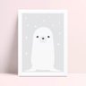 Quadro infantil quarto bebê animal foca branca - 1