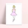 Placa Quadro Infantil desenho Menina bailarina loira - 1